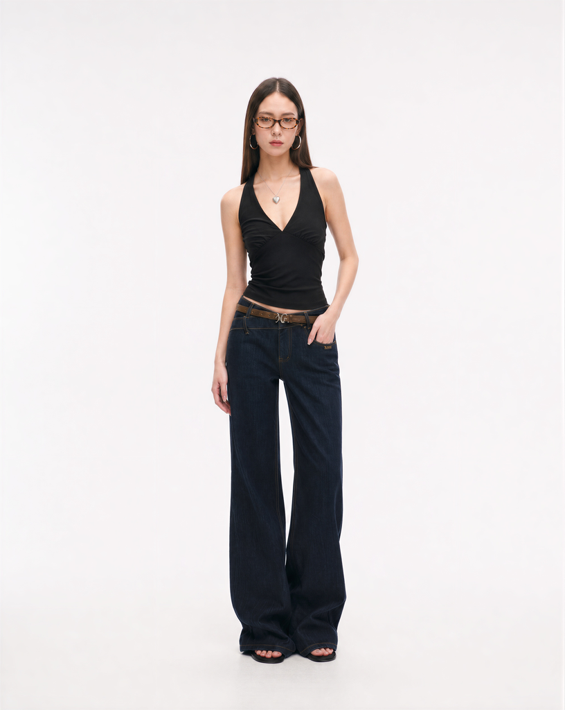 Halter Neck Top (Black, XS)