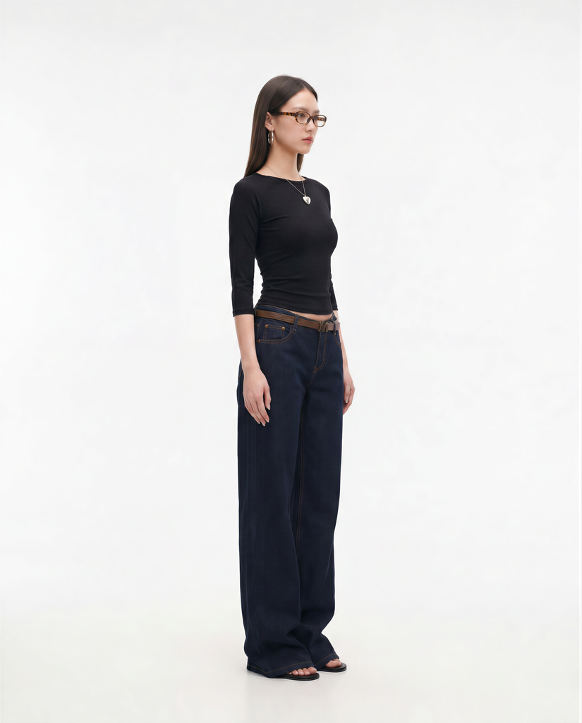 Raglan Sleeve Top (Black, XS)