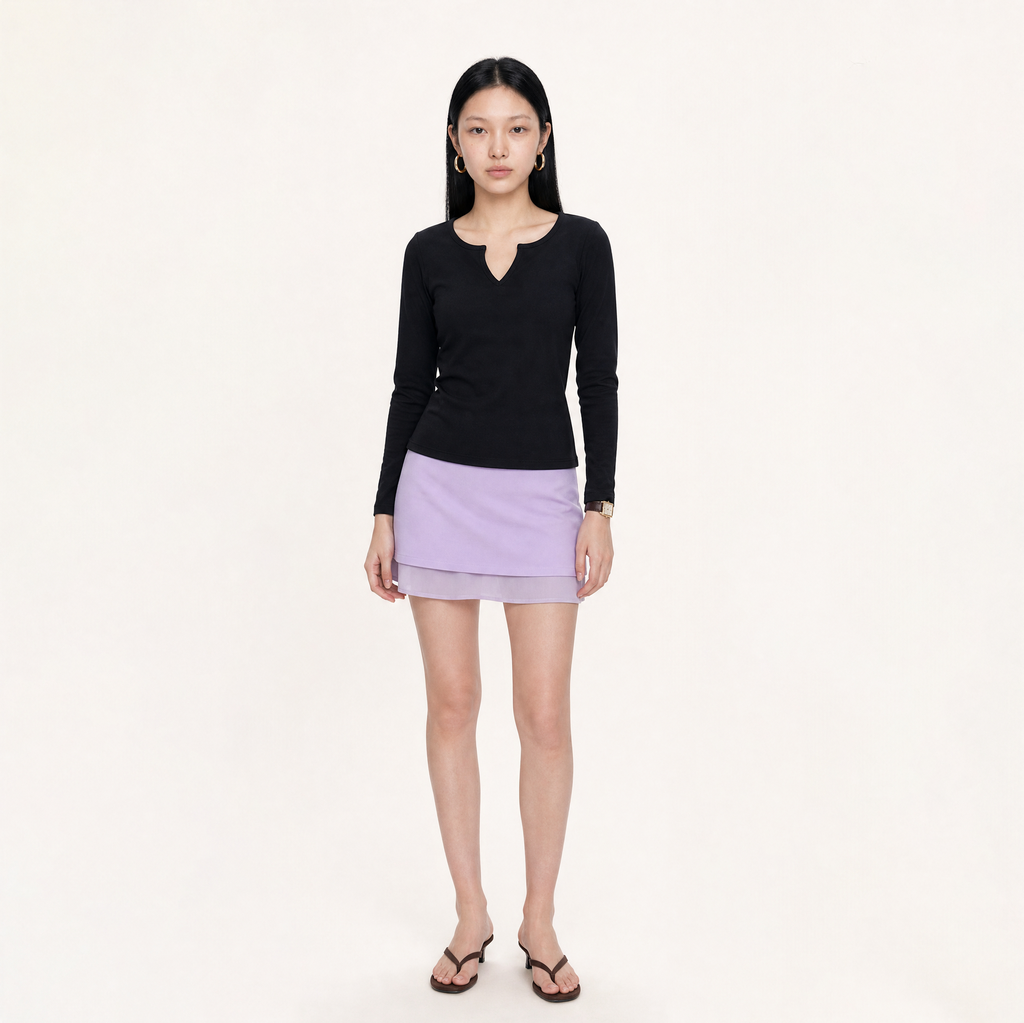 V Neck Longsleeve Top (Small)