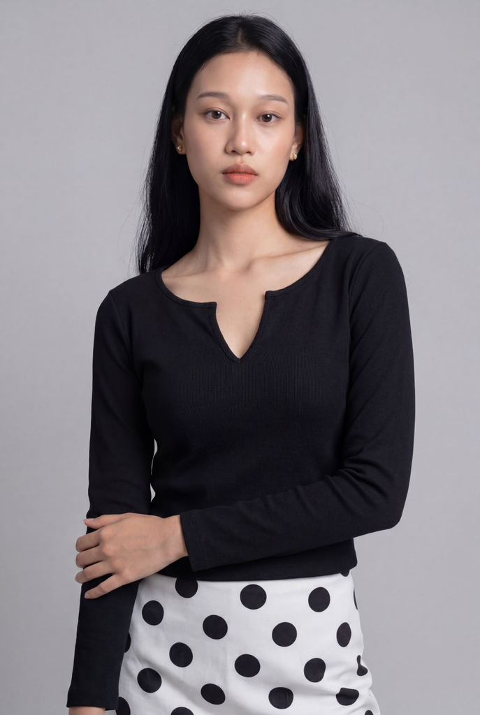 V Neck Longsleeve Top (Small)