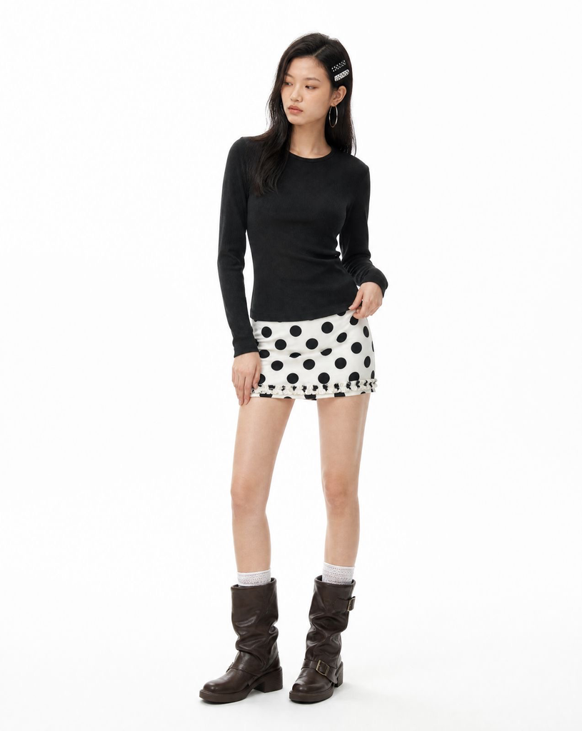 Minimal Longsleeve Top (Black, Small)