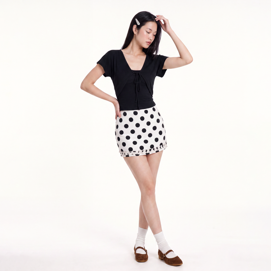 Two-Piece Tied Top (Small, Black)