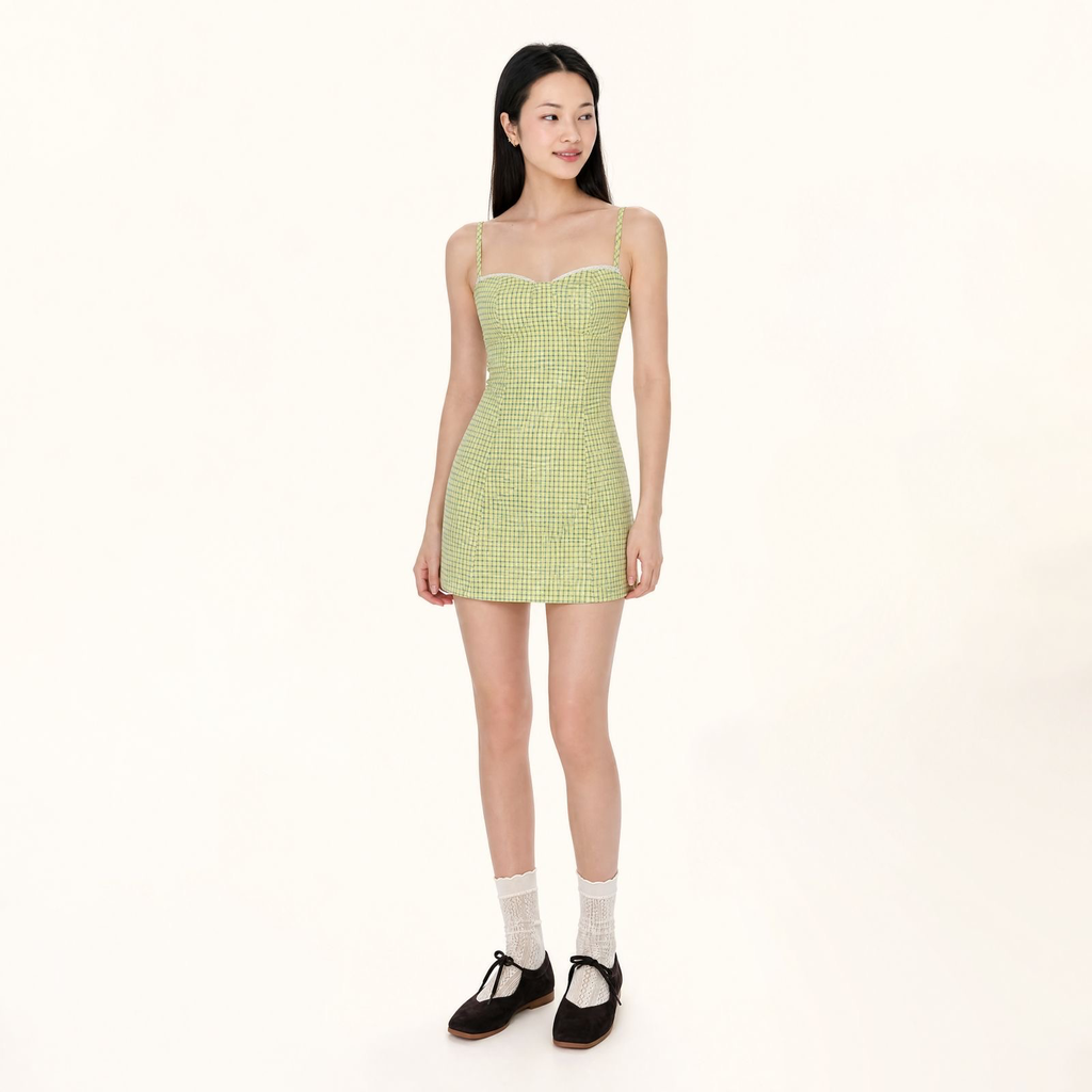 Contour Lace Dress (Green, XS)
