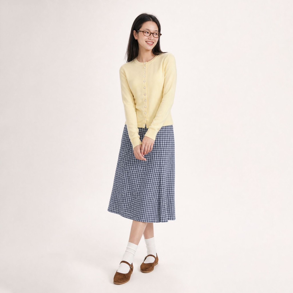 Refined A-Line Skirt (White, XS)