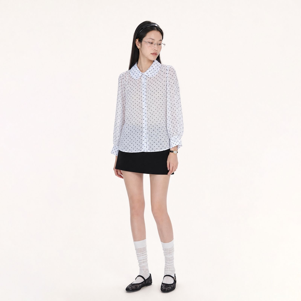 Soft Volume Blouse (White, Small)