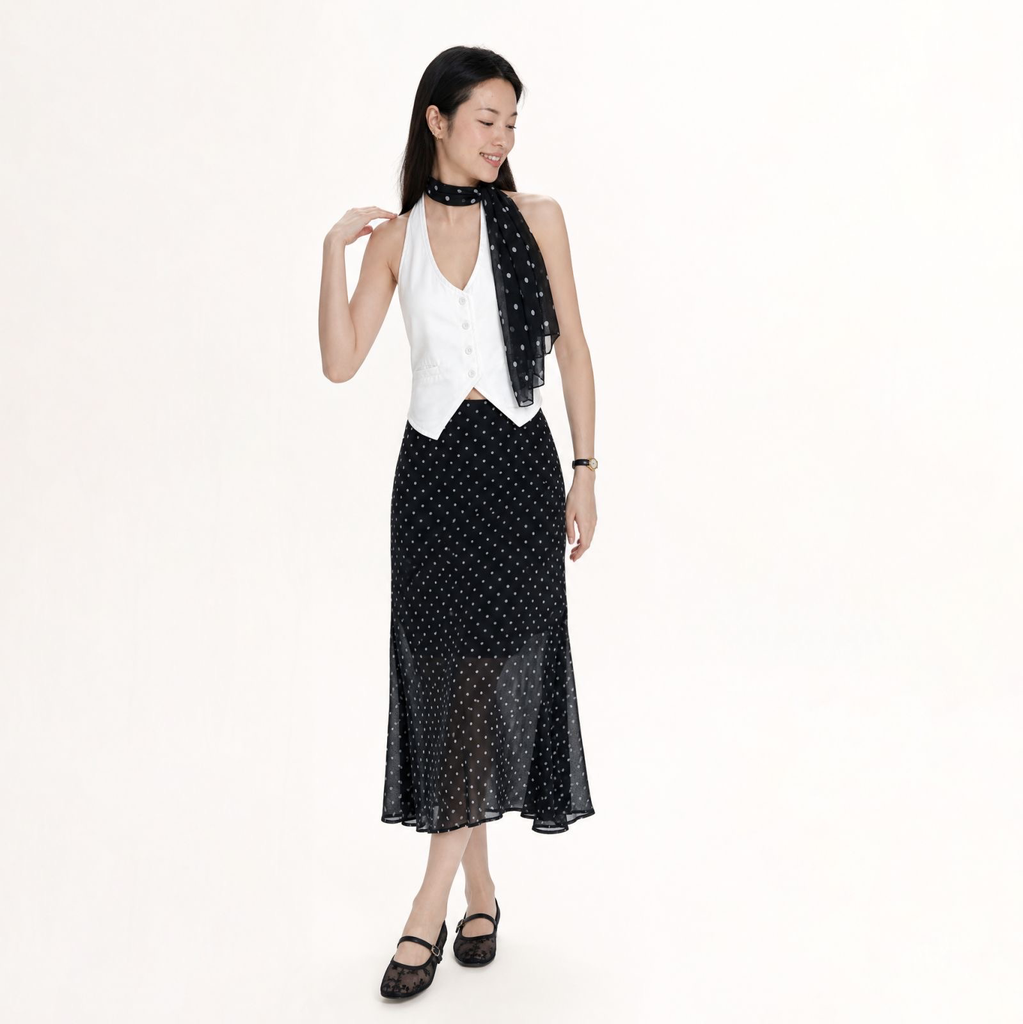 Soft Flare Long Skirt (Black, XS)