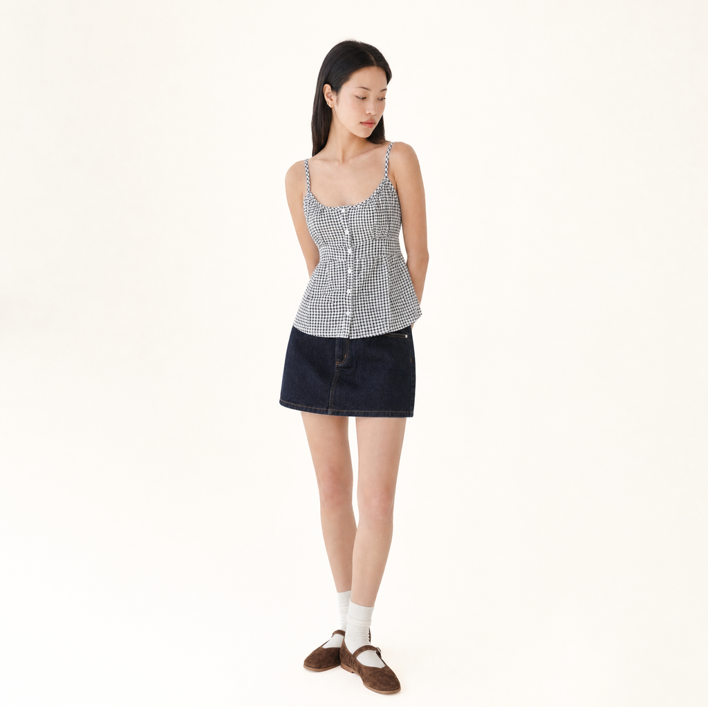Soft Flare Cami Top (White, Medium)