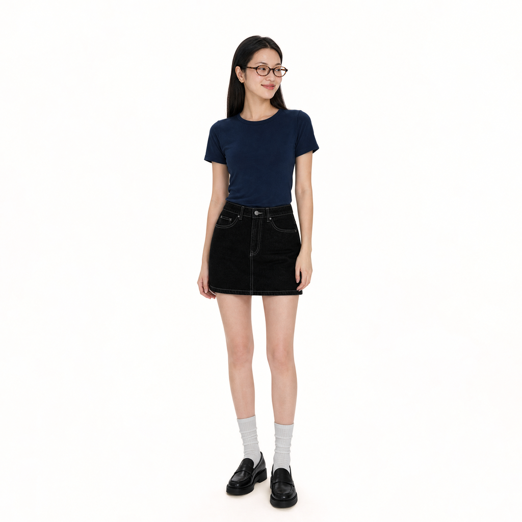 Fitted Tee (Navy, Small)
